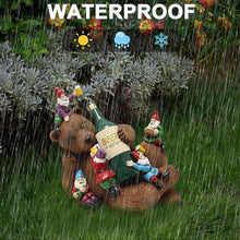Load image into Gallery viewer, Garden Ornaments, Funny Garden Gnomes Drunk Bear Funny Gnome Statues Dwarf Figurine Resin Garden Statue Home Decoration for Lawn Ornaments
