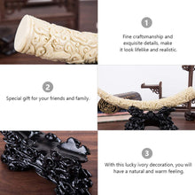 Load image into Gallery viewer, VOSAREA Halloween Ornaments Animal Sculpture Engraved Elephant Herd Statue Artificial Elephant Tusk Model Office Desktop Ornament for Halloween Home Office Table Centerpieces
