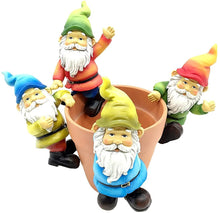 Load image into Gallery viewer, FICITI Garden Gnome Flower Pot and Vase Perchers Sitters Clingers Hangers -Set of 4
