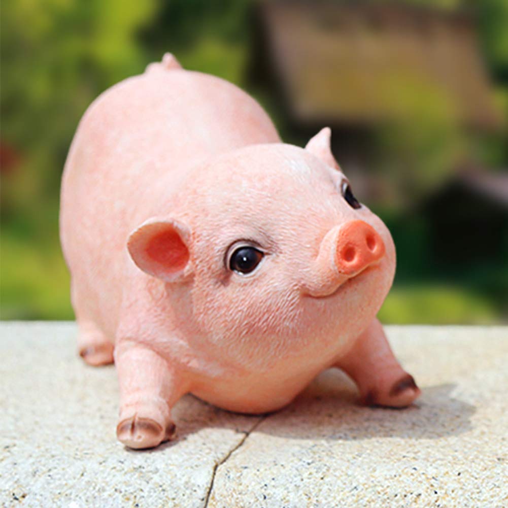 XIFIRY Animal Garden Gnomes Statue Cute Pig Funny Outdoor Sculpture Resin Lawn Ornaments Décor Indoor Outdoor Figurines for Garden and House (Cut Pig)