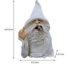 Load image into Gallery viewer, Funny Garden Gnome Statue, Middle Finger Smoking Wizard Gnome, 8.27 Inch Naughty Gnomes Garden Sculpture Decoration for Lawn Yard Balcony Porch Patio Home Outdoor Ornaments Christmas Decorations
