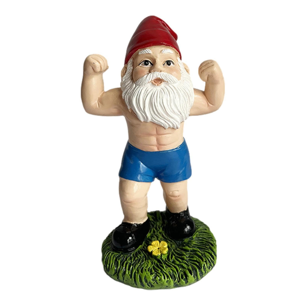 Funny Workout Garden Gnomes Statues, Outdoor Funny The Muscular, Barbell And Dumbbell Gnomes Decorations, Indoor Figurine For Home Tabletop, Garden Gnomes Ornaments, Funny Statue
