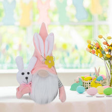 Load image into Gallery viewer, MOVAWAKY Easter Gnomes Plush Decor,24cm Tall Easter Figurines, Decor Gnomes Holding a Flowers/Carrots/Bunny, Gnomes,Home Decor, Doll Spring Gonks Decoration Easter Flower Gnome
