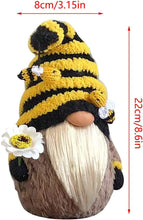 Load image into Gallery viewer, Garden Gnome Statue，Bee Gnome Spring Sunflower Doll Decor, Handmade Bumble Plush Faceless Doll Ornaments, Bedroom Desktop Gnomes Ornaments, Indoor Spring Decor for Home
