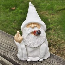Load image into Gallery viewer, Lethogety Middle Finger Figurine Ornaments, Funny Garden Gnomes Outdoor Statues 5.9 Inch Naughty Smoking Wizard Dwarf Sculpture Decoration for Lawn Patio Outside Yard Decor Housewarming Easter Gift
