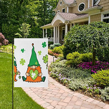 Load image into Gallery viewer, St Patricks Day Irish Gnomes Double Sided Large Garden Flag for Outside Yard Decor 28 x 40 Inch
