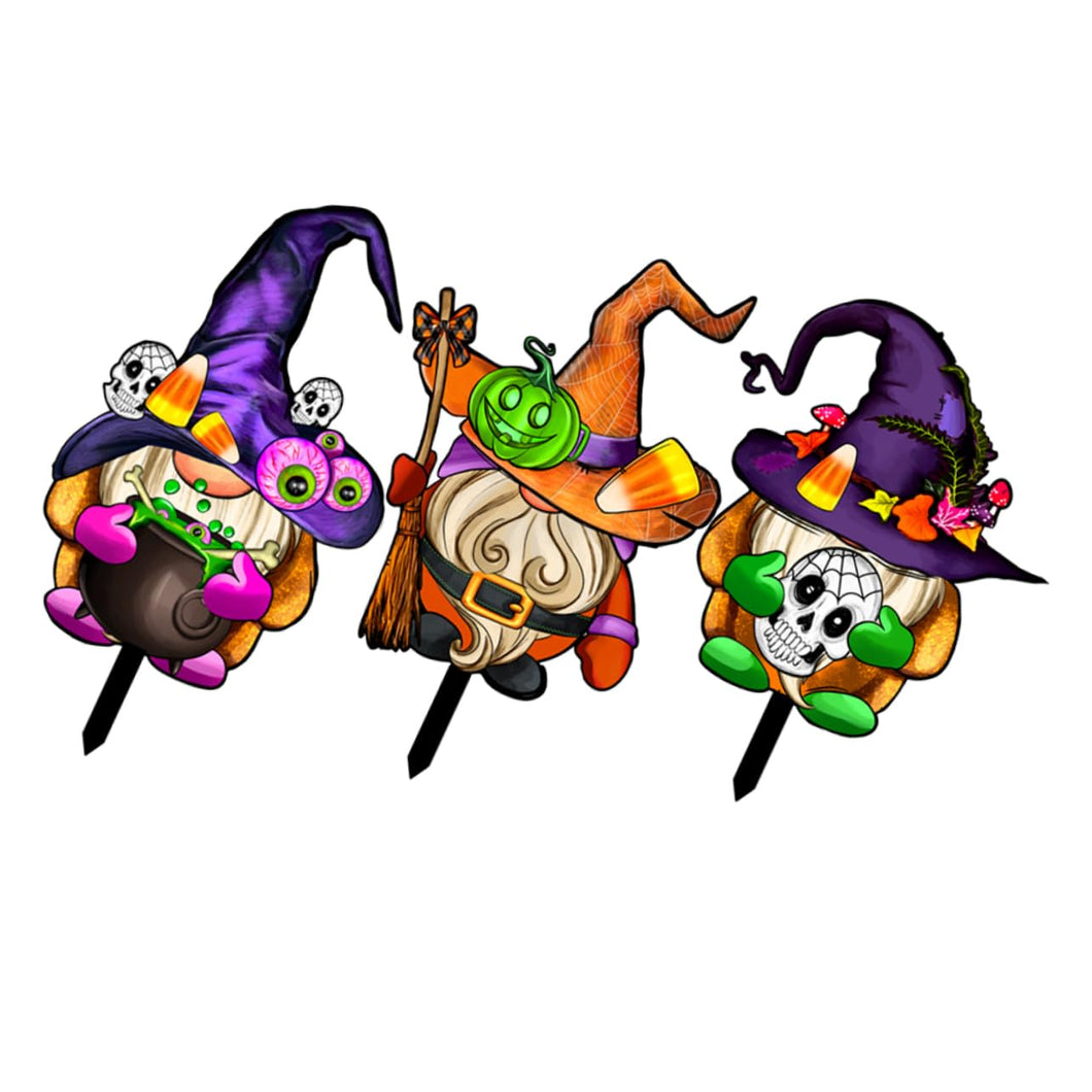 BESPORTBLE 3pcs Halloween Gnome Signs Festive Outdoor Acrylic Decorations for Lawn Garden Halloween Stake Decor for Boys and Girls Adults