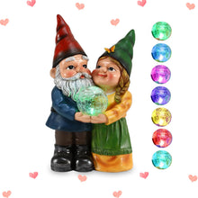 Load image into Gallery viewer, MIBUNG Garden Gnome Couple in Love Carrying Magic Orb with Multicolor Changing Solar Lights, Romantic Gnome Lovers Statue Figurine Outdoor Patio Yard Lawn Home Decor, Wedding Christmas Ornament Gifts
