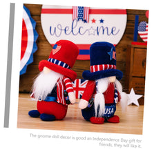 Load image into Gallery viewer, Cabilock 3pcs Independence Day Gnome Statue Funny Garden Ornaments Plush Gnome Doll Decor
