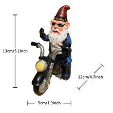 Load image into Gallery viewer, nezababy Garden Gnomes Decorations Funny Riding Motorcycle Naughty Sculpture Statue Outdoor Yard Lawn Decor Resin, Black
