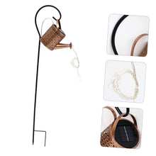 Load image into Gallery viewer, Happyyami 1set Garden Decorative Waterfall Lamp Shepherd Hook Outdoor Art Light for Garden Decoration Patio and Tree Lighting Unique Watering Can Design Battery Not Included
