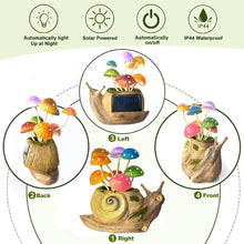 Load image into Gallery viewer, ZYLiWoo 1 Pack Solar Garden Mushroom Snail Statue Gift, Solar Outdoor Sculpture Outdoor Patio Art, Porch Deck Balcony Front Garden Decoration, Unique House Warming Gift, ZYL-003
