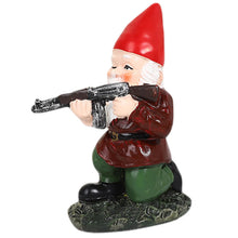 Load image into Gallery viewer, Garden Gnomes Statues, 3.9inch Small Resin Naughty Gnome Holding Gun, Funny Garden Gnome Figurines, Fairy Garden Decorative Ornaments for Home Office Garden Decorations
