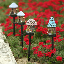 Load image into Gallery viewer, 7pcs Garden Gnome Statues Solar Fairy Lights Outdoor Waterproof Mushroom Lights Resin Yard Owl for Patio Mushroom Lawn Statue for Patio Lawn Party Decorations
