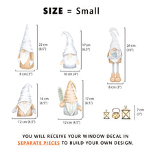 Load image into Gallery viewer, Dizzy Duck 5 Christmas Gonk Window Stickers Decal Cling Xmas Gnome Decoration - Large
