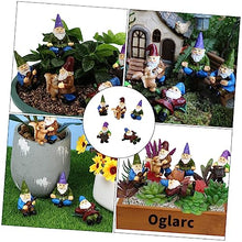 Load image into Gallery viewer, Toyvian 6Pcs Garden Gnome Statue Ornament Creative Resin Dwarf Figurines for Decoration Durable Outdoor Adornment Weather Resistant Courtyard Decor
