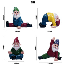 Load image into Gallery viewer, Wetufin - 4pcs Funny Yoga Gnome Garden Gnome Statues Yoga Decoration Gnome Resin Sculpture Decorations Novelty Gift for Desk Indoor Outdoor Yard Patio Lawn Figurines Landscape Decor
