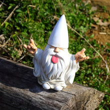 Load image into Gallery viewer, MOOCOCO Funny Rocker Gnome Figurines, Rock Your Fairy Garden, 5.9 in Gnome Statue, Resin Statue Garden Decor Ornament
