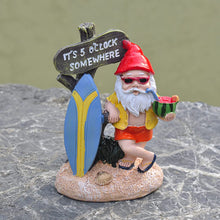 Load image into Gallery viewer, NIYEYE Garden Gnomes for Outdoor Use Funny Cool Surfing Garden GNOME Weatherproof Made of Resin Decorative Figurine
