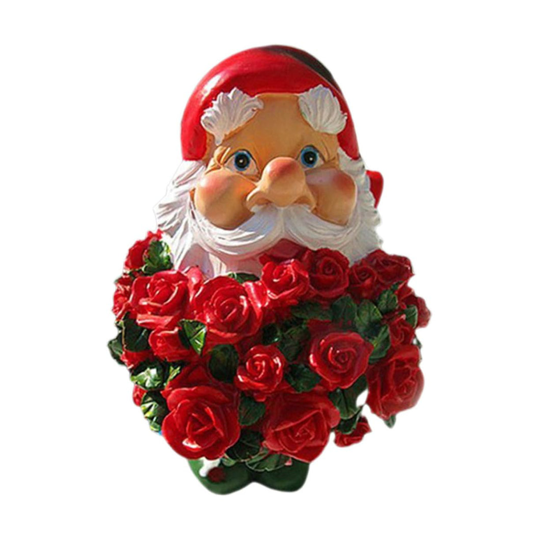 Cabilock 1pc Cute Resin Garden Gnome Holding Rose Charming Outdoor Decor for Garden Patio Lawn for Family and Friends