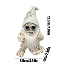 Load image into Gallery viewer, Skeleton Gnome Decor, Skull Dwarf Sculpture, Spooky Resin Statue, Retro Gothic Design, Weatherproof Outdoor Ornament, Creepy Horror Accent For Garden, Yard, Haunted House Display
