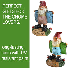 Load image into Gallery viewer, Funny Garden Gnome Statue Resin Gnomes Figurines SAY Hello to My Little Friend Indoor Ornament Gift Outdoor Garden Decorations for Home Patio Yard Lawn Porch (Green)
