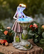 Load image into Gallery viewer, HIAME Garden Decoration Figures for Outdoor Use Large Solar Light, Flower Fairy Garden Decoration Flower Fairy Solar Light Resin Girls Outdoor Villa Decoration Gifts for Women (A)
