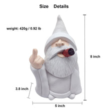 Load image into Gallery viewer, MINICAR 8&#39;&#39; H Funny Middle Finger Gnomes Statues Outdoor Decor, Naughty Smoking Wizard Sculptures Garden Yard Lawn Decorations, Unique Paintable Gifts
