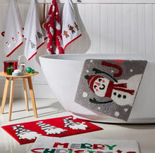 Load image into Gallery viewer, Fusion - Red Christmas Gonks Hand Towel 2 Pack (50 x 90cm) - Soft &amp; Fluffy 100% Cotton - Christmas Gnomes Santa Hand Towels - Christmas Bathroom Towels - Christmas Decorations/Bathroom Accessory
