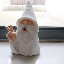 Load image into Gallery viewer, Tirifer Garden Gnome Wizard 3D Dwarves, Polyresin Outdoor Sculpture Victory Gesture Statue Figurine Art Decoration for Lawn Yard Balcony Porch Patio

