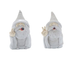 Load image into Gallery viewer, Eojmvxar Funny Garden Gnome Statue,2pcs Middle Finger Figurine Decorations for Lawn Yard Balcony Porch Patio Home Ornaments Outdoor，Garden Statue Outdoor, Smoking Wizard Gnome,
