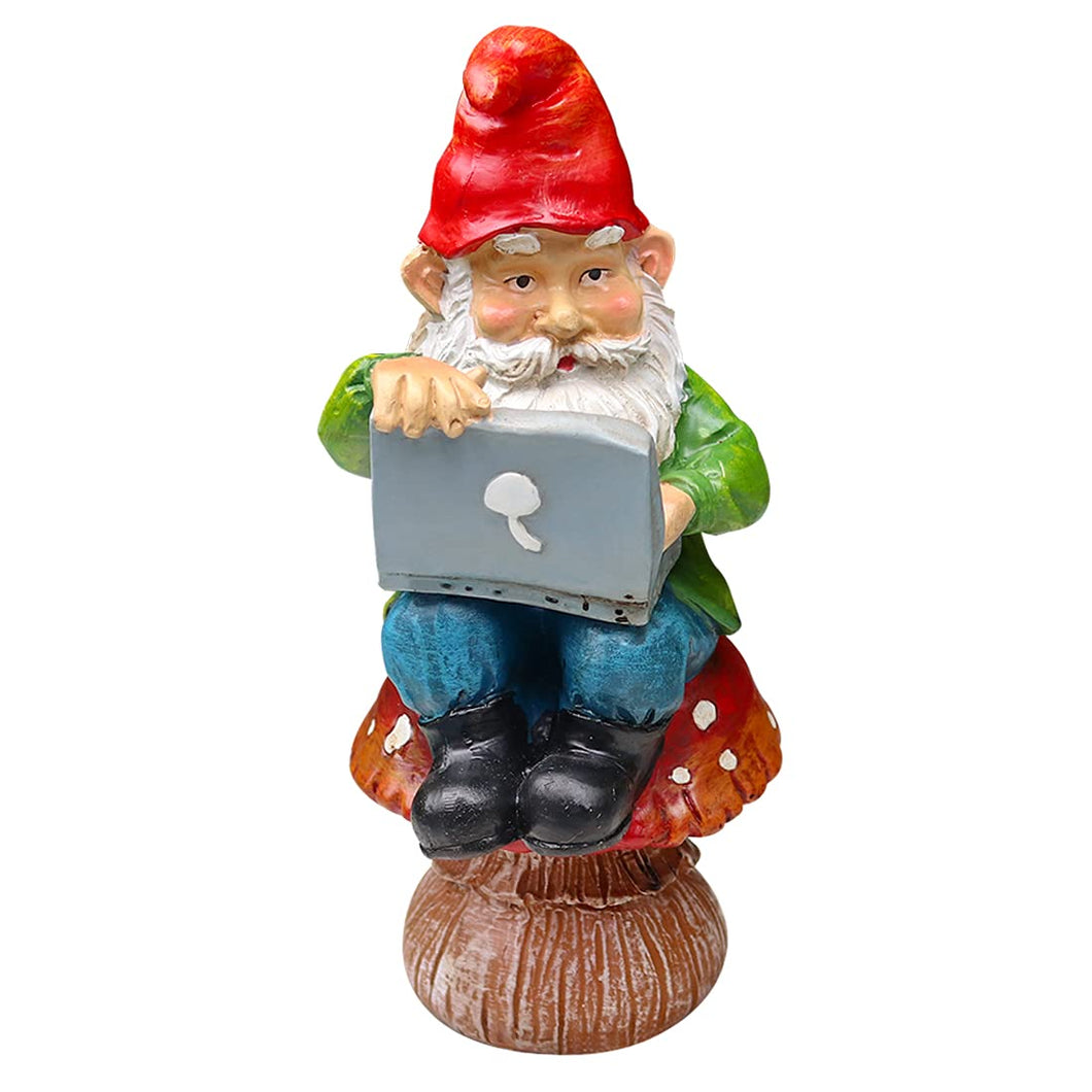 Hqroidd Garden Gnomes Funny Resin Gnome Figurine on Working Garden Gnome Statues for Patio Yard Lawn Porch Outdoor Decor