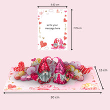 Load image into Gallery viewer, Three Dee Cards - Gonk Anniversary 3D Pop Up Card - Valentines Day For Her, Engagement, Congratulations on Wedding card, Wife Birthday, Couple Pop-up Gnome Greeting Card
