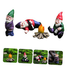 Load image into Gallery viewer, Cabilock 4pcs Garden Dwarf Resin Figurines for Outdoor Decoration Adorable Miniature Gnome Ornaments for Lawn and Home Decor
