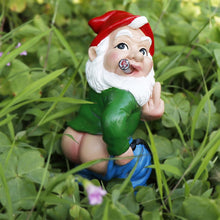 Load image into Gallery viewer, Funny Garden Gnome Statue Outdoor Decor, Middle Finger Figurine Decorations, Naughty Smoking Wizard Gnome Statue, Funny Gnome Figurine for Lawn Yard Balcony Porch Patio Home Ornaments Garden Gifts
