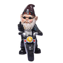Load image into Gallery viewer, Lievevt Garden Gnome Statue Naughty Gnome Motorcycle Statue Axle Grease The Biker Christmas Decoration Ornaments For Lawn Patio Yard Indoor Outdoor Holiday Home Office
