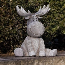 Load image into Gallery viewer, Roman Pudgy Pals Smiling Moose Garden Statue 9.5 Inch
