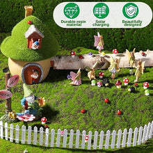 Load image into Gallery viewer, 54 Pcs Fairy Garden Accessories Solar Lights Mushroom House Outdoor Decor Vintage Resin Fairy Figurines Mini Mushroom Lawn Ornament Miniature Fairy Garden Fence for DIY Yard Patio (Gnome Style)
