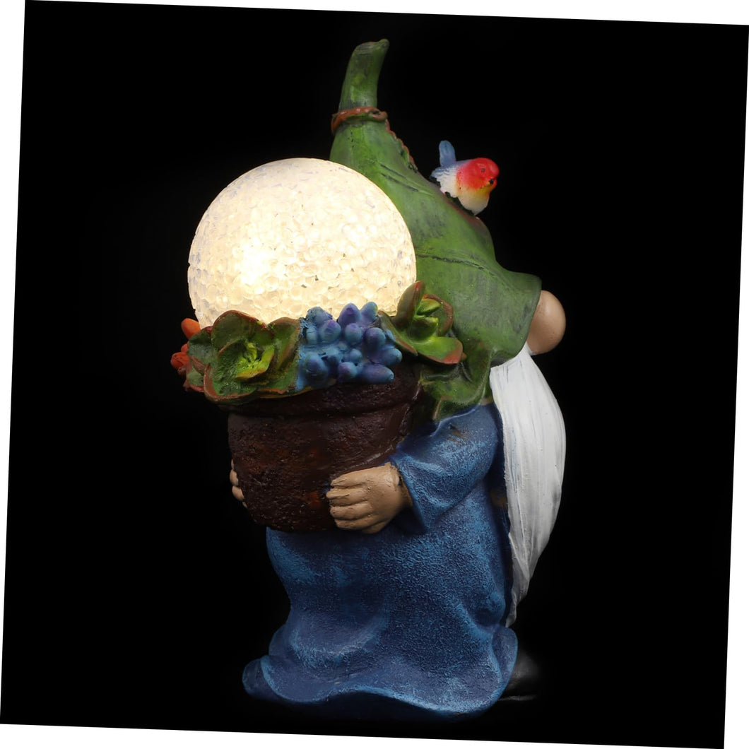 Toyvian 1Pc Creative Gnome Decorative Resin Craft Light Unique Dwarf Garden Ornament for Outdoor Decor Solar Powered Lawn Lamp for Pathways and Gardens Adds Warmth and Charm