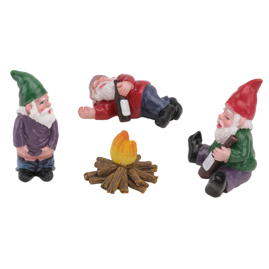 Parliky 4pcs Miniature Resin Dwarfs for Garden Decor Landscape Ornaments for and Decoration