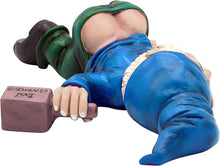 Load image into Gallery viewer, Funny Drunk Dwarf Statue Resin Garden Gnome Decoration for Outdoor Patio Yard Lawn Park Miniature Creative Ornament Elf Crafts Naughty Figurine Collection Farmhouse Decor Gift (Blue)
