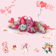Load image into Gallery viewer, Three Dee Cards - Gonk Anniversary 3D Pop Up Card - Valentines Day For Her, Engagement, Congratulations on Wedding card, Wife Birthday, Couple Pop-up Gnome Greeting Card
