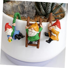 Load image into Gallery viewer, Happyyami 3pcs Garden Gnome Statue Set Outdoor Resin Dwarf Pendants Fairy Garden Decorations Tree Ornaments
