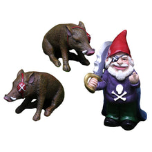 Load image into Gallery viewer, Happyyami 1set Creative Pirate Gnome Resin Figurine Pig Statues for Garden Decoration Unique Outdoor Ornament for Halloween and Holiday Decor
