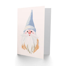 Load image into Gallery viewer, Wee Blue Coo Greeting Card Surprised Gonk Garden Gnome Soft Pastel Colour Blank For Him Or Her Art Xmas Christmas Card
