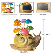 Load image into Gallery viewer, ZYLiWoo 1 Pack Solar Garden Mushroom Snail Statue Gift, Solar Outdoor Sculpture Outdoor Patio Art, Porch Deck Balcony Front Garden Decoration, Unique House Warming Gift, ZYL-003
