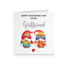 Load image into Gallery viewer, Happy Valentines Card for Girlfriend - Rainbow Gonk Love (For Her)

