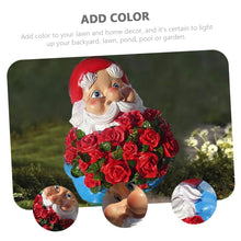 Load image into Gallery viewer, Cabilock 1pc Cute Resin Garden Gnome Holding Rose Charming Outdoor Decor for Garden Patio Lawn for Family and Friends
