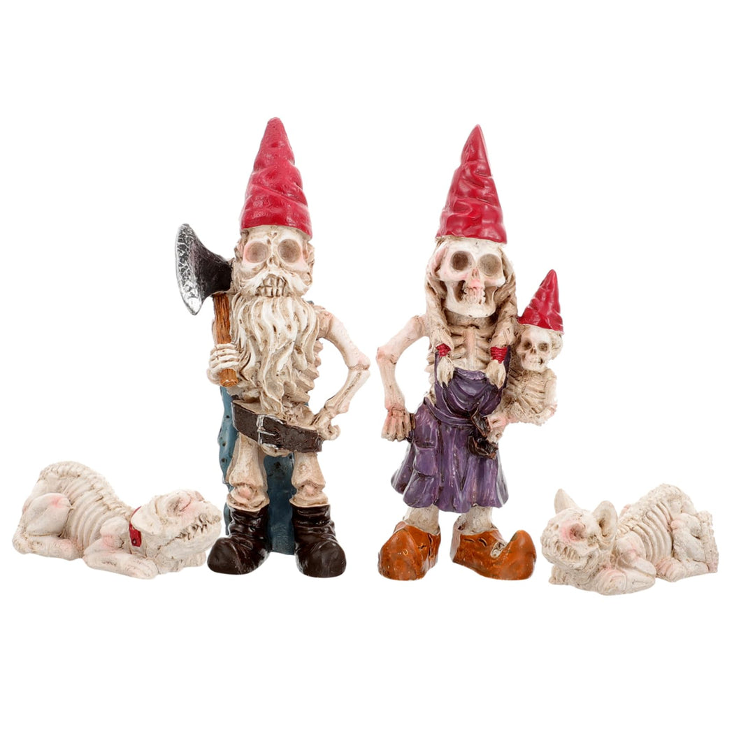 BESPORTBLE Gnome Skull Statue Skeleton Dwarf Ornaments Halloween Gnome Garden Decorative Resin