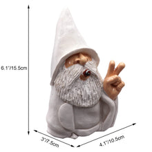 Load image into Gallery viewer, Tirifer Garden Gnome Wizard 3D Dwarves, Polyresin Outdoor Sculpture Victory Gesture Statue Figurine Art Decoration for Lawn Yard Balcony Porch Patio
